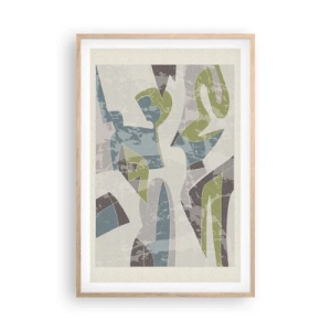 Póster en marco roble claro - Composición tras vidriera - 61x91 cm