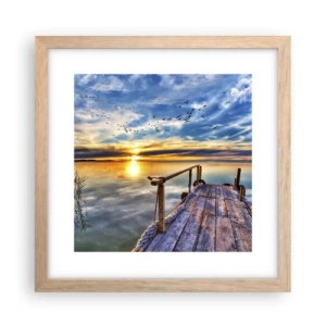 Póster en marco roble claro - El viento se va a descansar - 30x30 cm