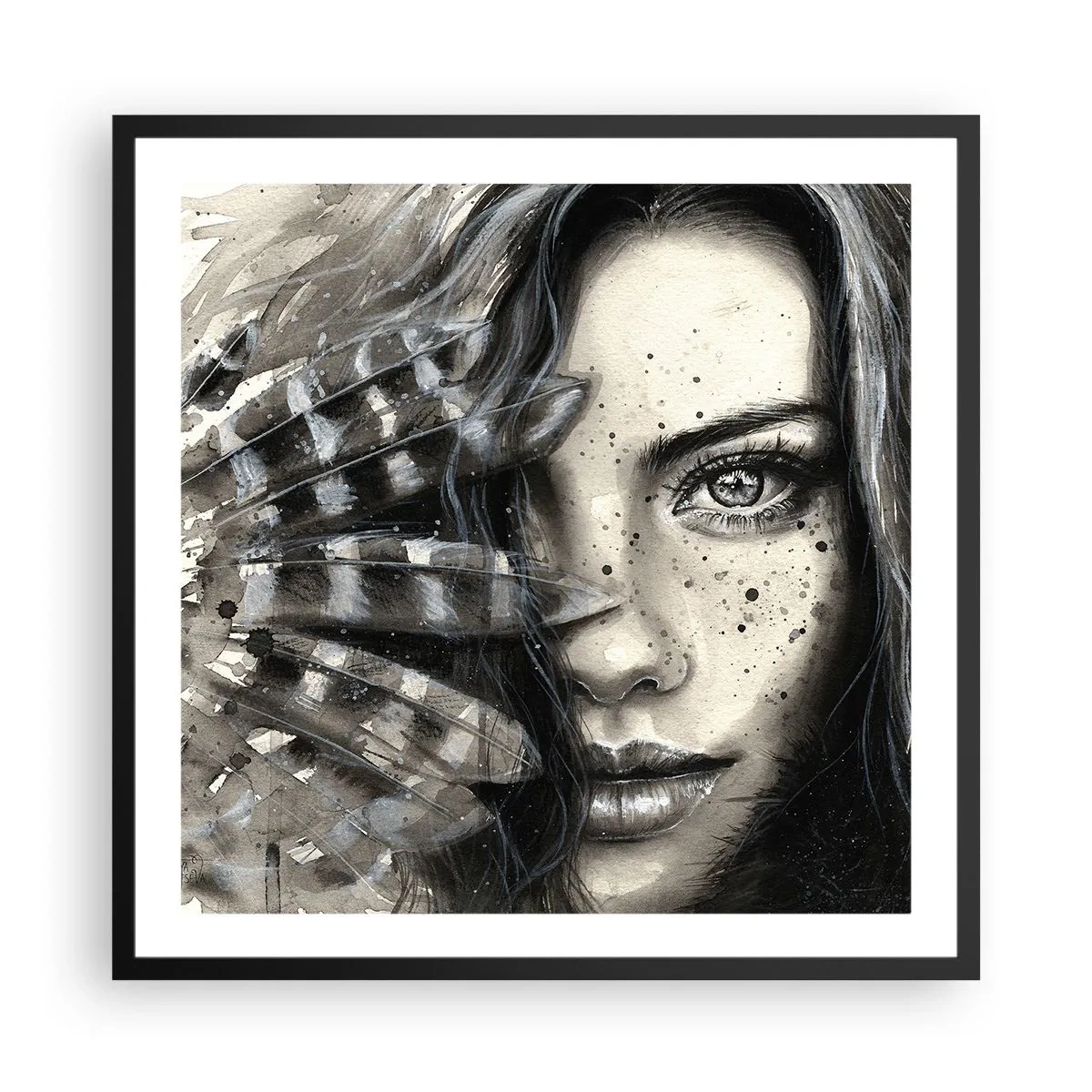 Póster en marco negro - Belleza salvaje - 60x60 cm