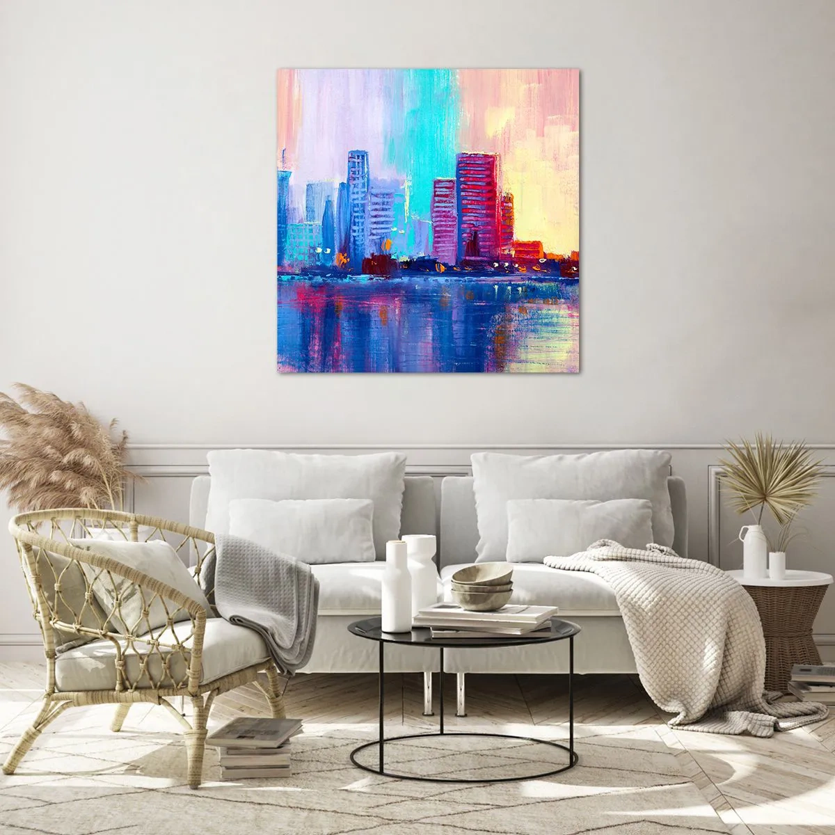 Cuadro sobre vidrio - Impresiones sobre Vidrio - Bañado en color - 70x70 cm