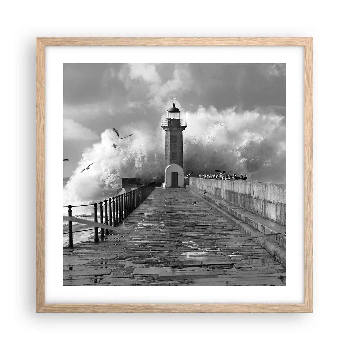 Póster en marco roble claro - Audaz - 50x50 cm