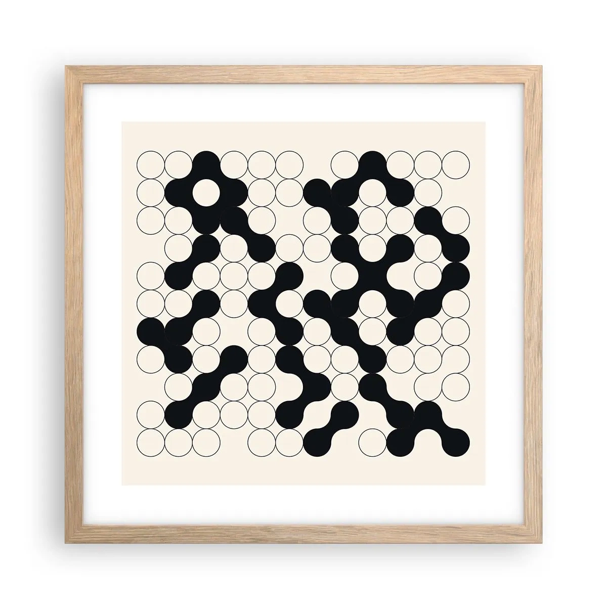 Póster en marco roble claro - Juego chino - una variación - 40x40 cm