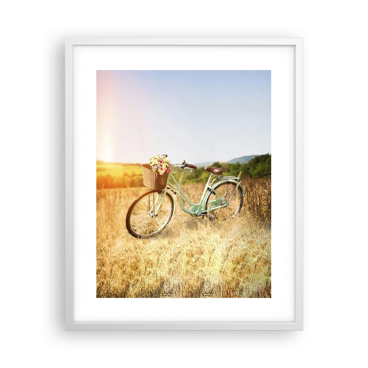 Póster en marco blanco - Me quedaré aquí un tiempo - 40x50 cm