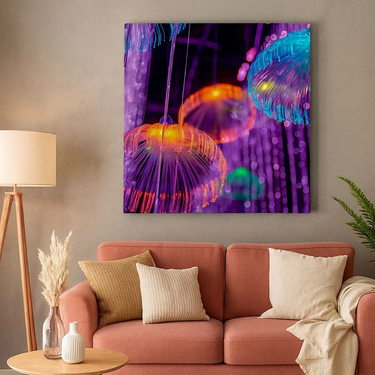 Cuadro sobre lienzo - Impresión de Imagen - Fuente luminosa - 30x30 cm