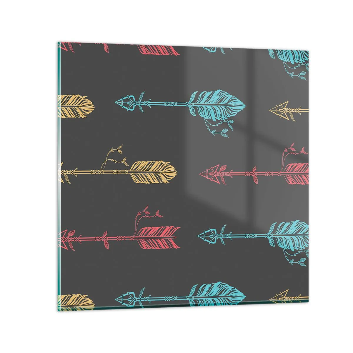Cuadro sobre vidrio - Impresiones sobre Vidrio - Flechas - 50x50 cm