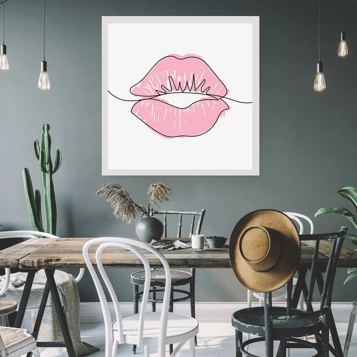 Póster - ¿Listo para un beso? - 60x60 cm