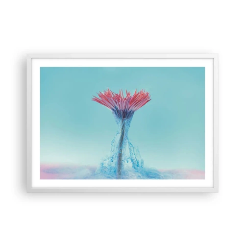 Póster en marco blanco - En un abrazo vigorizante - 70x50 cm