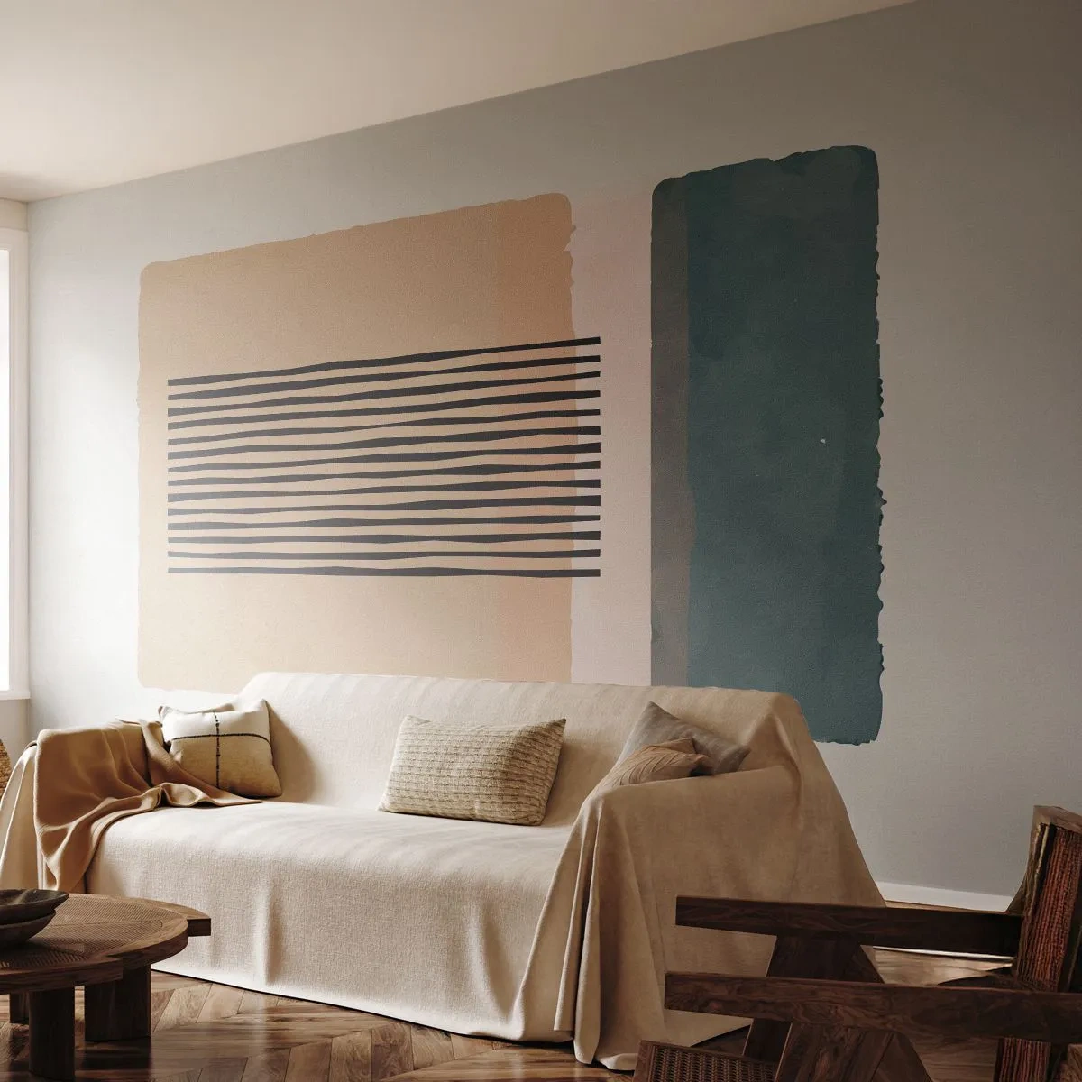 Fotomural Premium Canvas - Todo en orden - Abstracción, Gráficos, Minimalismo - 350x256 cm