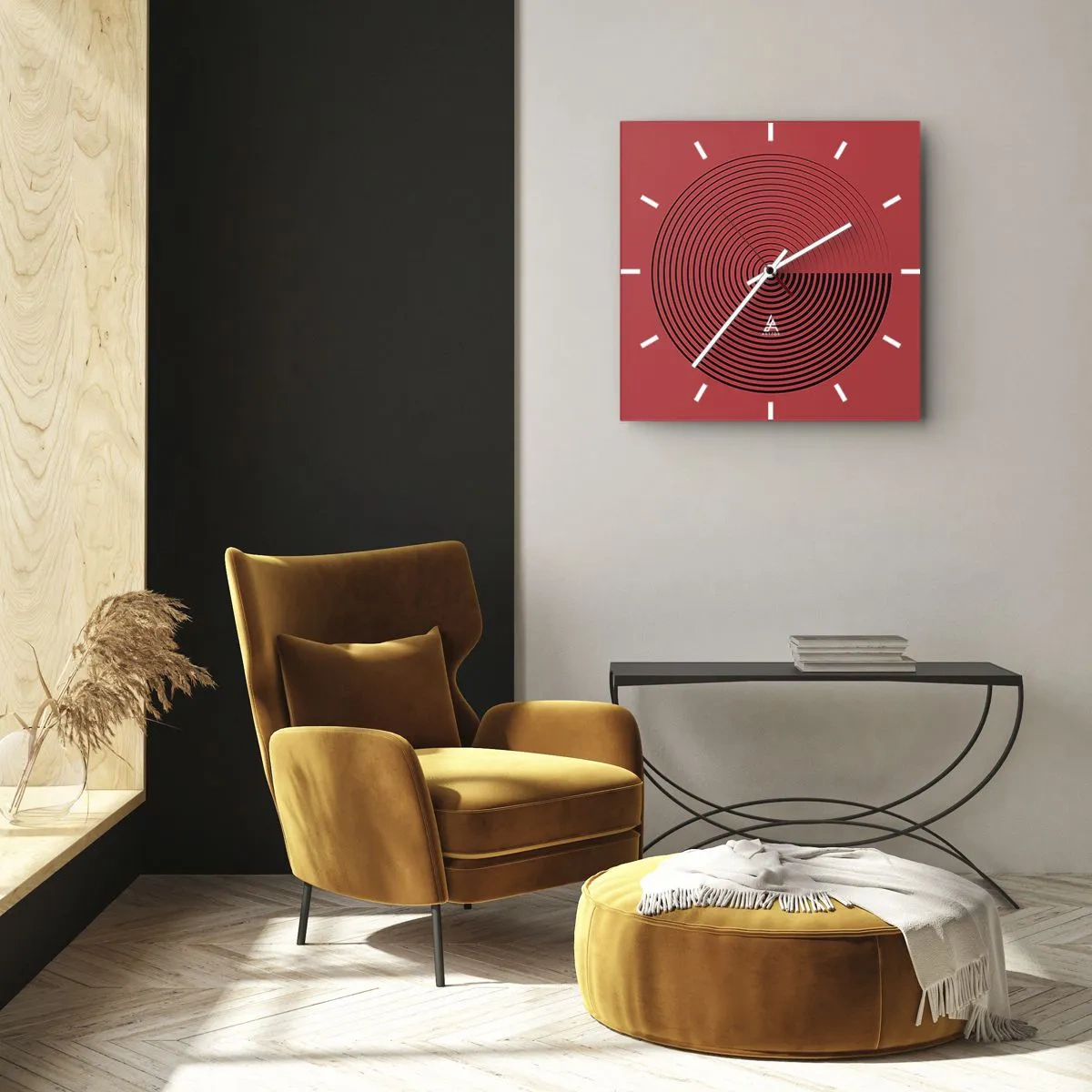 Reloj de pared - Reloj de vidrio - Movimiento circular - 40x40 cm