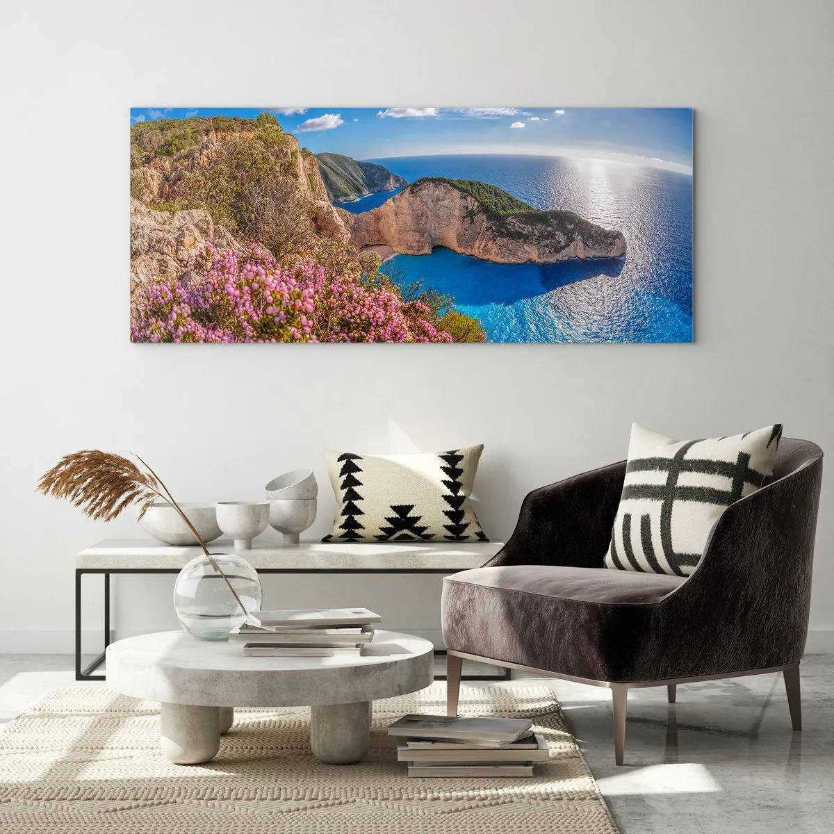 Cuadro sobre vidrio - Impresiones sobre Vidrio - Mis grandes vacaciones en Grecia - 100x40 cm