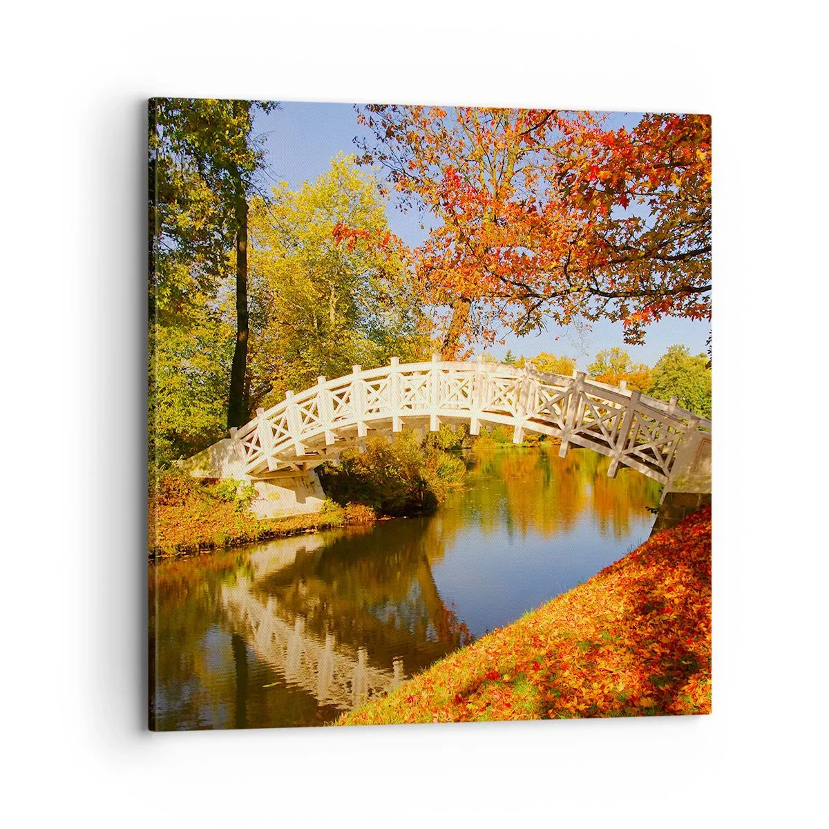 Cuadro sobre lienzo - Impresión de Imagen - En un puente blanco de suspiros - 70x70 cm