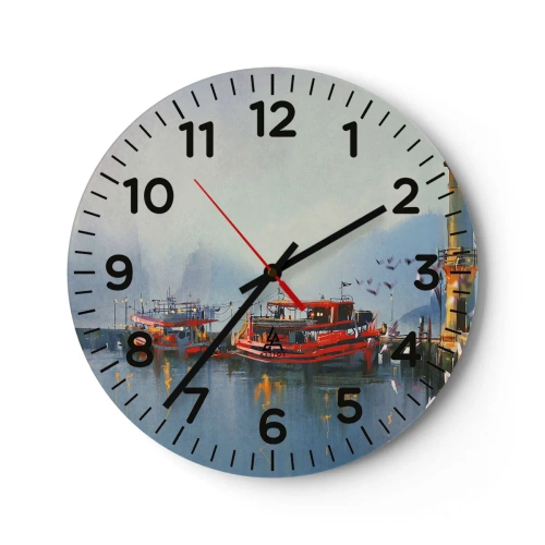 Reloj de pared - Reloj de vidrio - En el fin del mundo - 40x40 cm