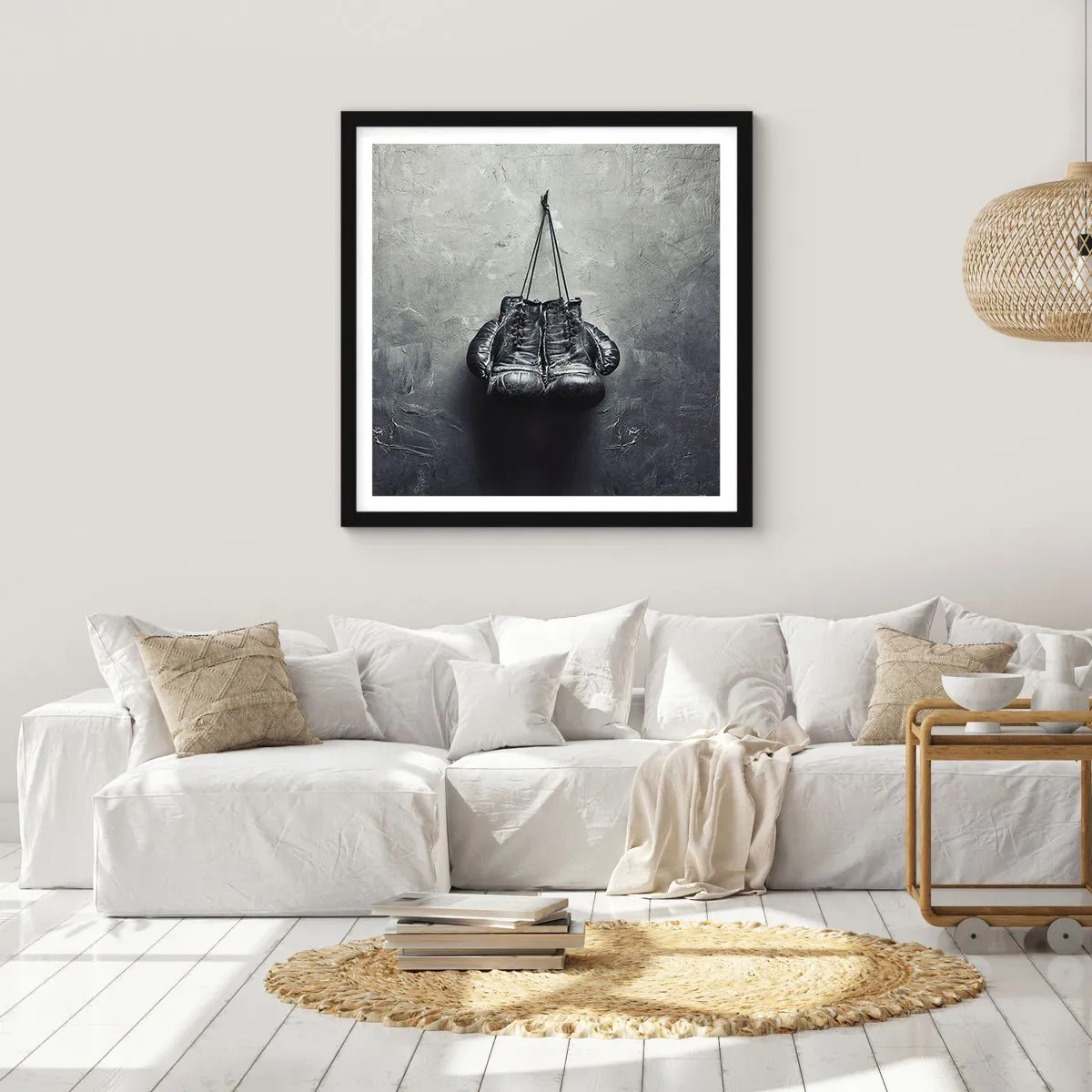 Póster en marco negro - Tiempo de lucha y tiempo de paz - 30x30 cm