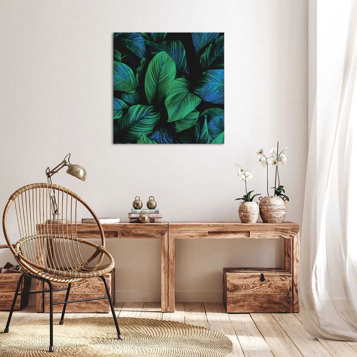 Cuadro sobre lienzo - Impresión de Imagen - En la multitud verde - 60x60 cm