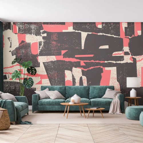 Fotomural Premium Canvas - Todo el ajetreo - Collage, Envejecido, Pedazo - 500x350 cm