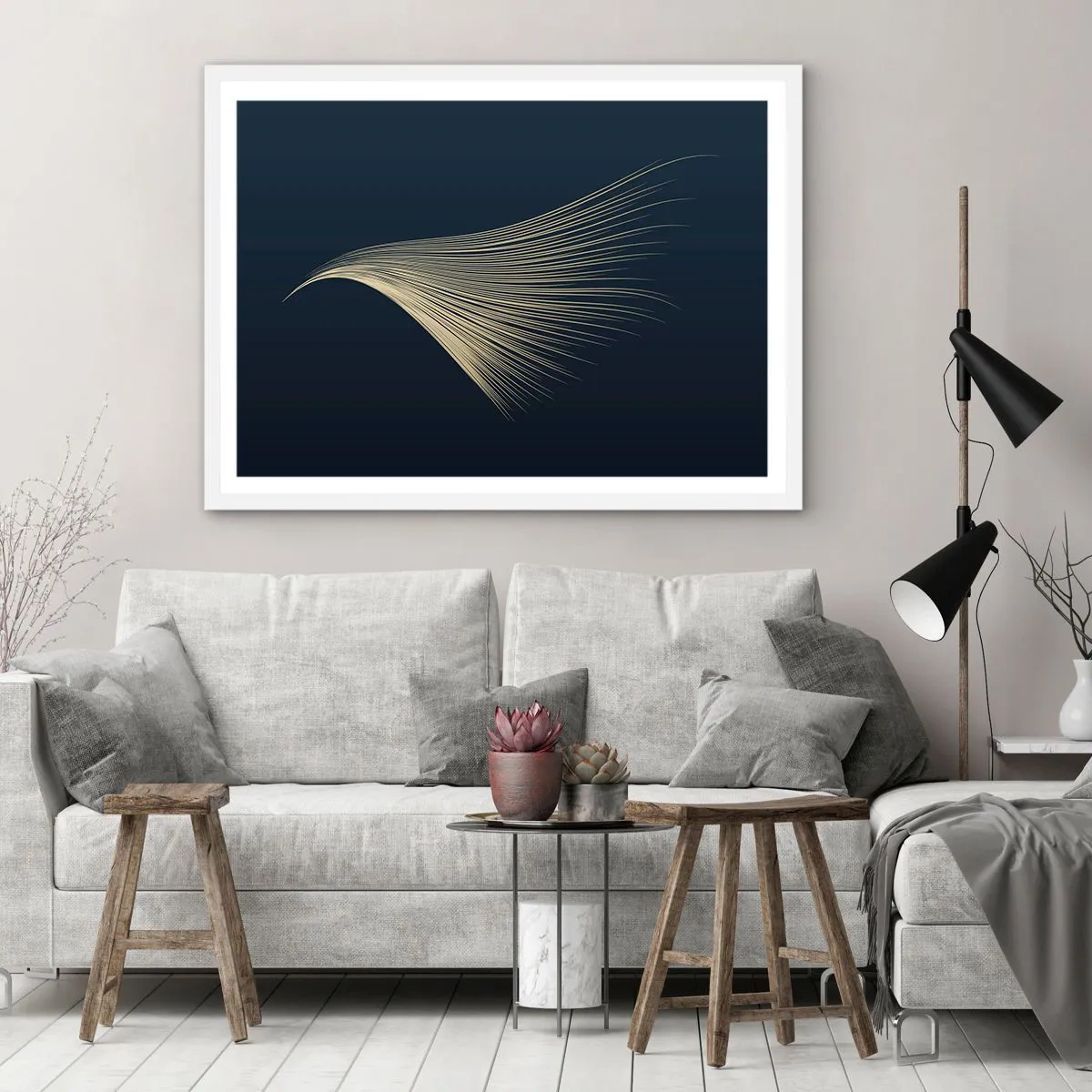 Póster en marco blanco - Como el cabello de un ángel - 100x70 cm