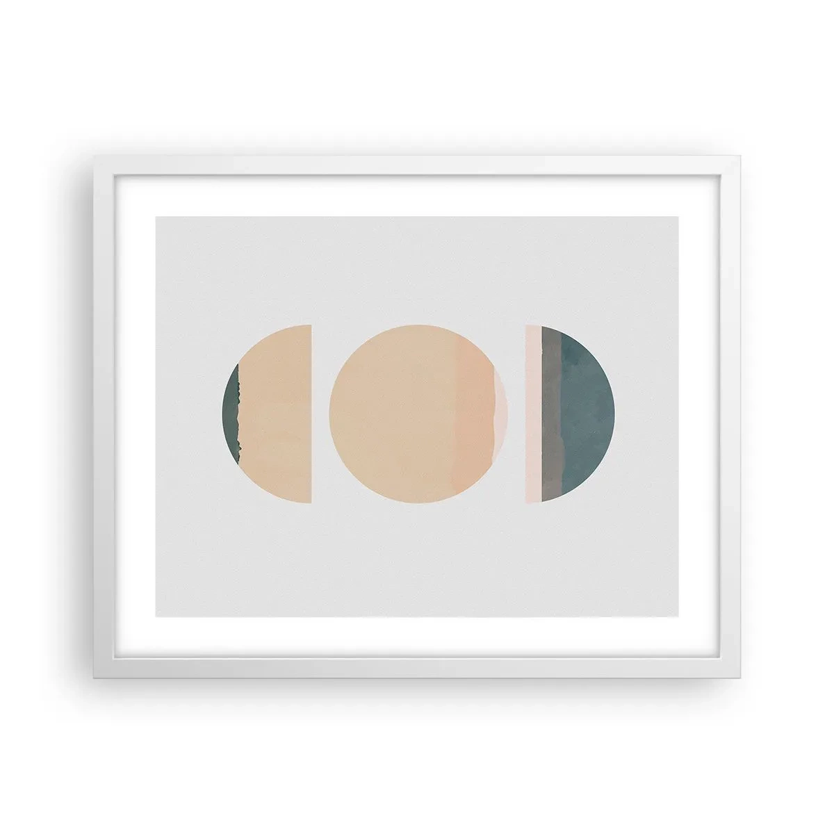 Póster en marco blanco - Círculo tras círculo - 50x40 cm