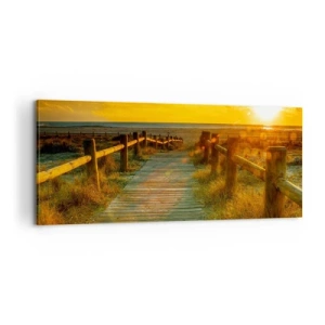 Cuadro sobre lienzo - Impresión de Imagen - Bañado en oro viejo - 100x40 cm