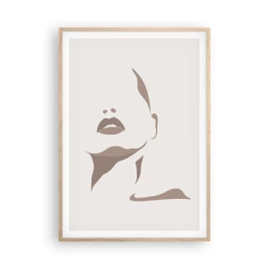 Póster en marco roble claro - Creación a partir de la luz y la sombra - 70x100 cm