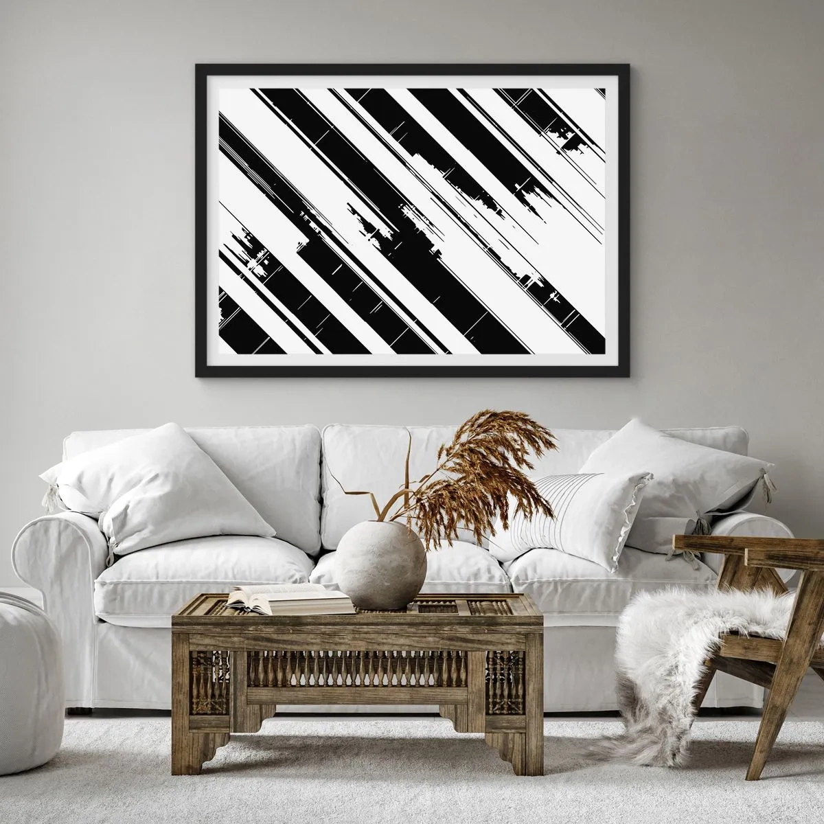 Póster en marco negro - Composición intensa y dinámica - 40x30 cm