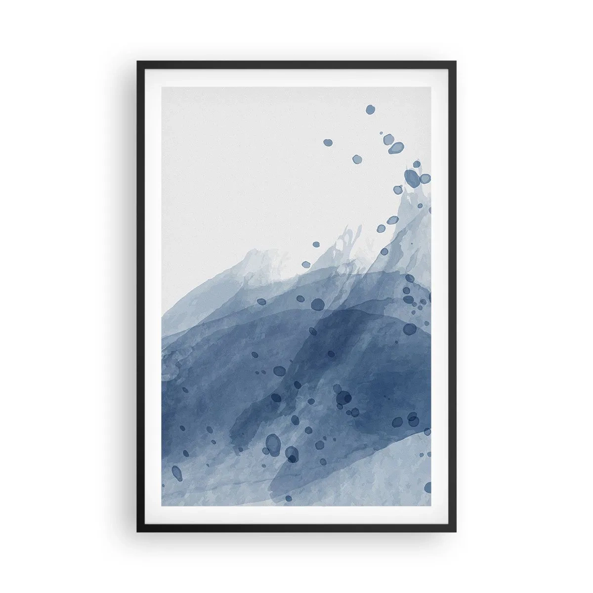 Póster en marco negro - Tul azul - 61x91 cm
