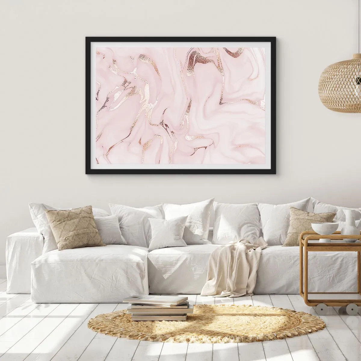 Póster en marco negro - En rosa - 70x50 cm