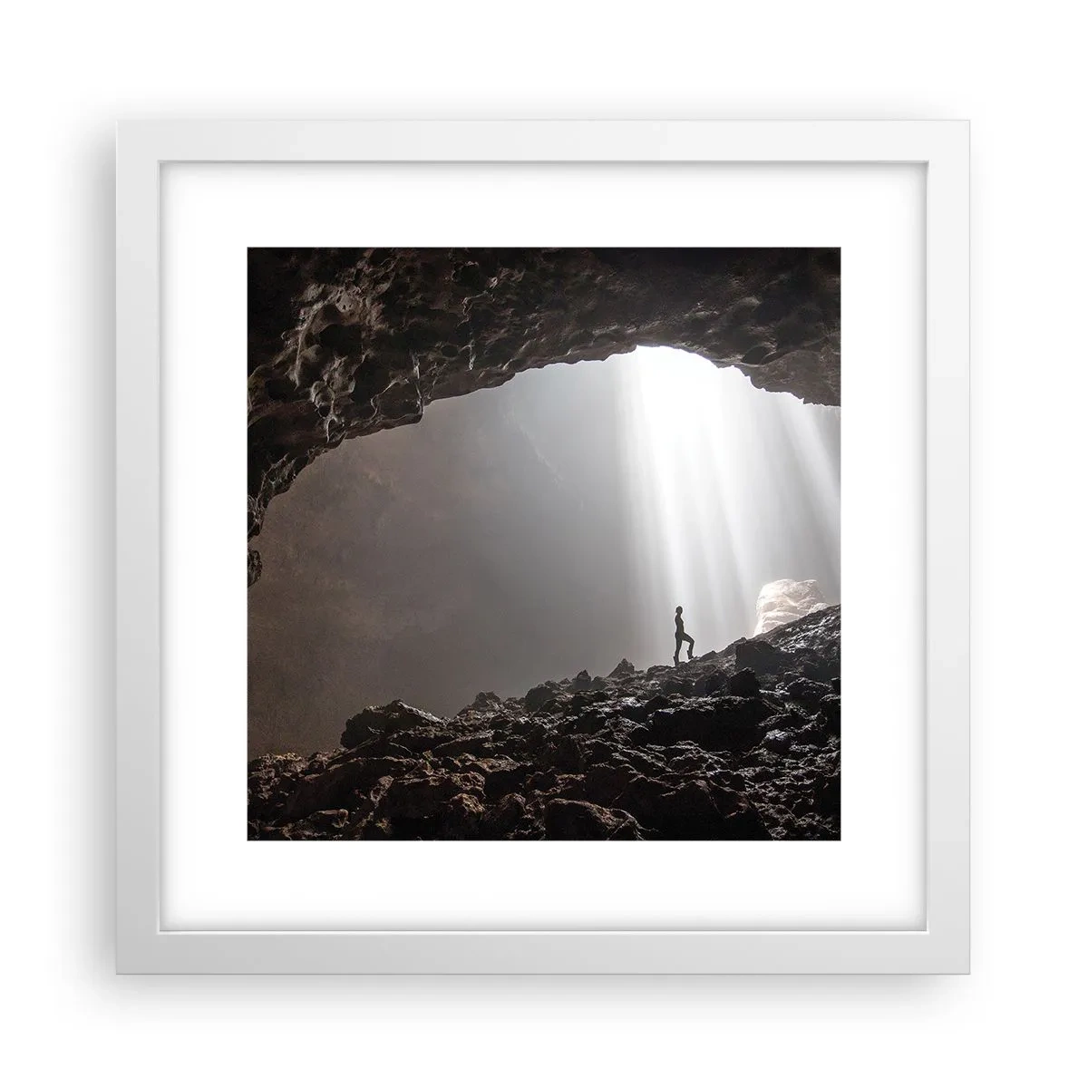 Póster en marco blanco - Gruta luminosa - 30x30 cm