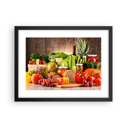 Póster en marco negro - La mesa está lista - 40x30 cm