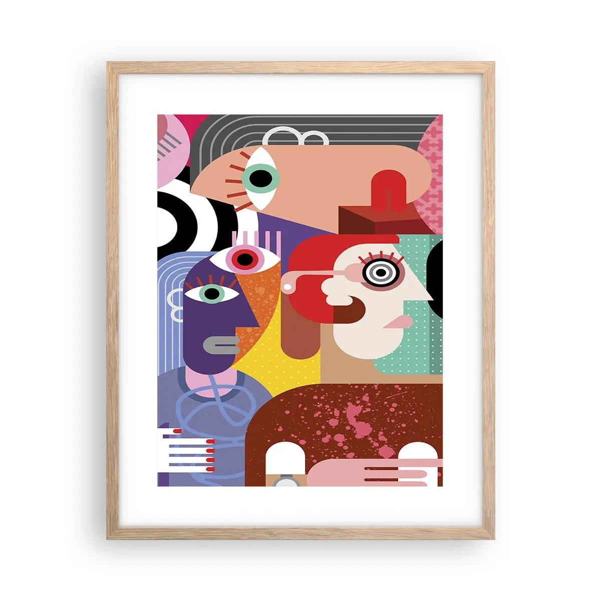 Póster en marco roble claro - Estilo Picasso - 40x50 cm