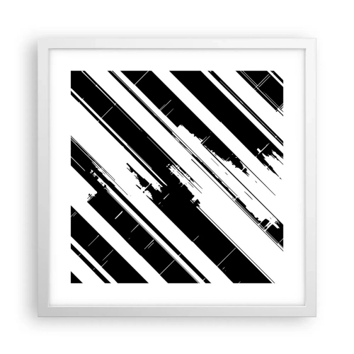 Póster en marco blanco - Composición intensa y dinámica - 40x40 cm