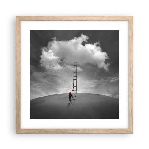 Póster en marco roble claro - Todo es posible - 40x40 cm