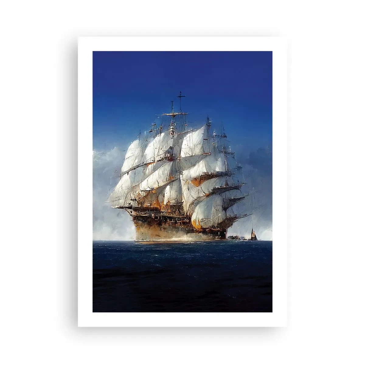 Póster - Un velero en alta mar a toda vela bajo la luz del sol. - 50x70cm - La gran gloria - Decoración de pared moderna para salón y dormitorio ARTTOR