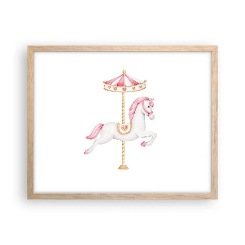 Póster en marco roble claro - Partió al galope - 50x40 cm