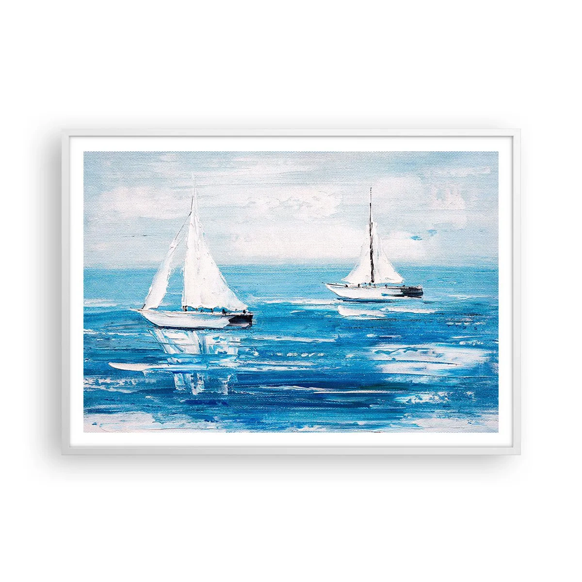 Póster en marco blanco - Con un amigo a tu lado - 100x70 cm