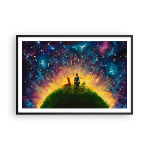 Póster en marco negro - Amor y amistad - lo único entero - 91x61 cm