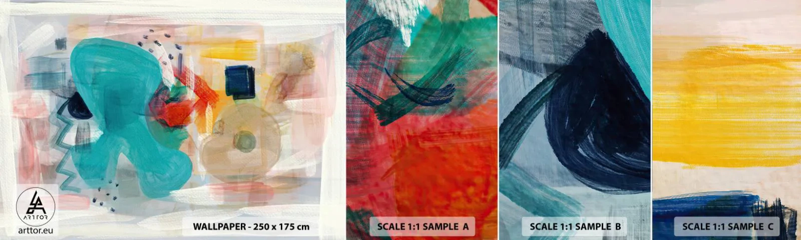 Muestra De Fotomural Standard Eco - Un juego de colores - Abstracción, pinturas, Pedazo - 100x30 cm