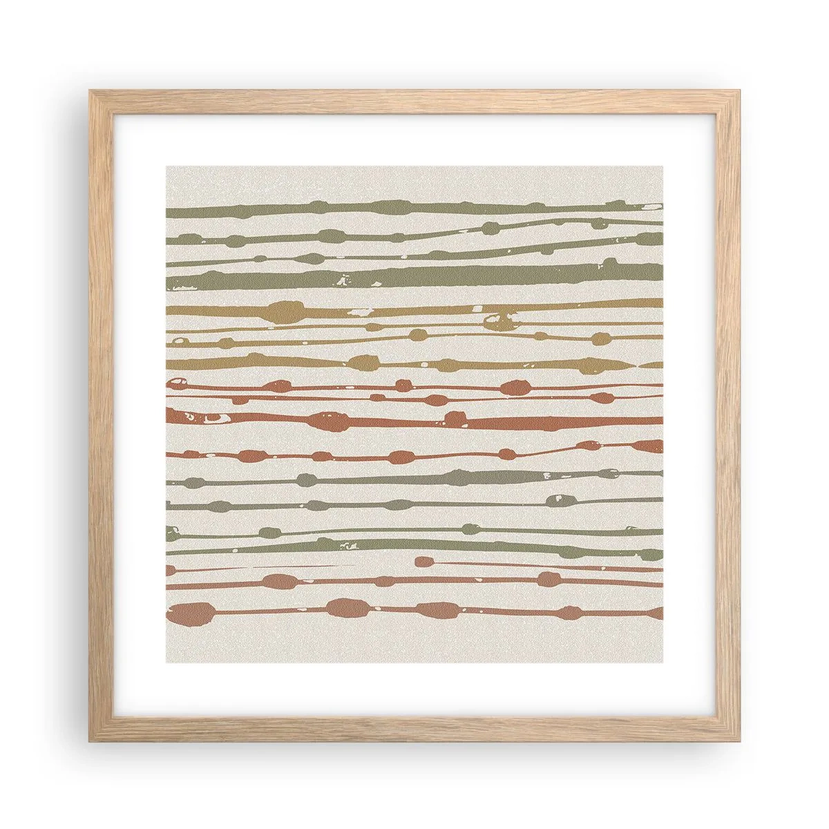 Póster en marco roble claro - Composición de notas musicales - 40x40 cm