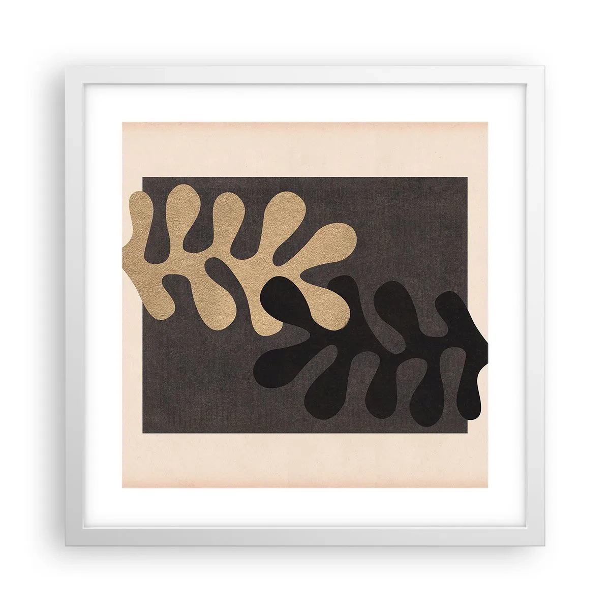 Póster en marco blanco - Ausencia y complemento - 40x40 cm