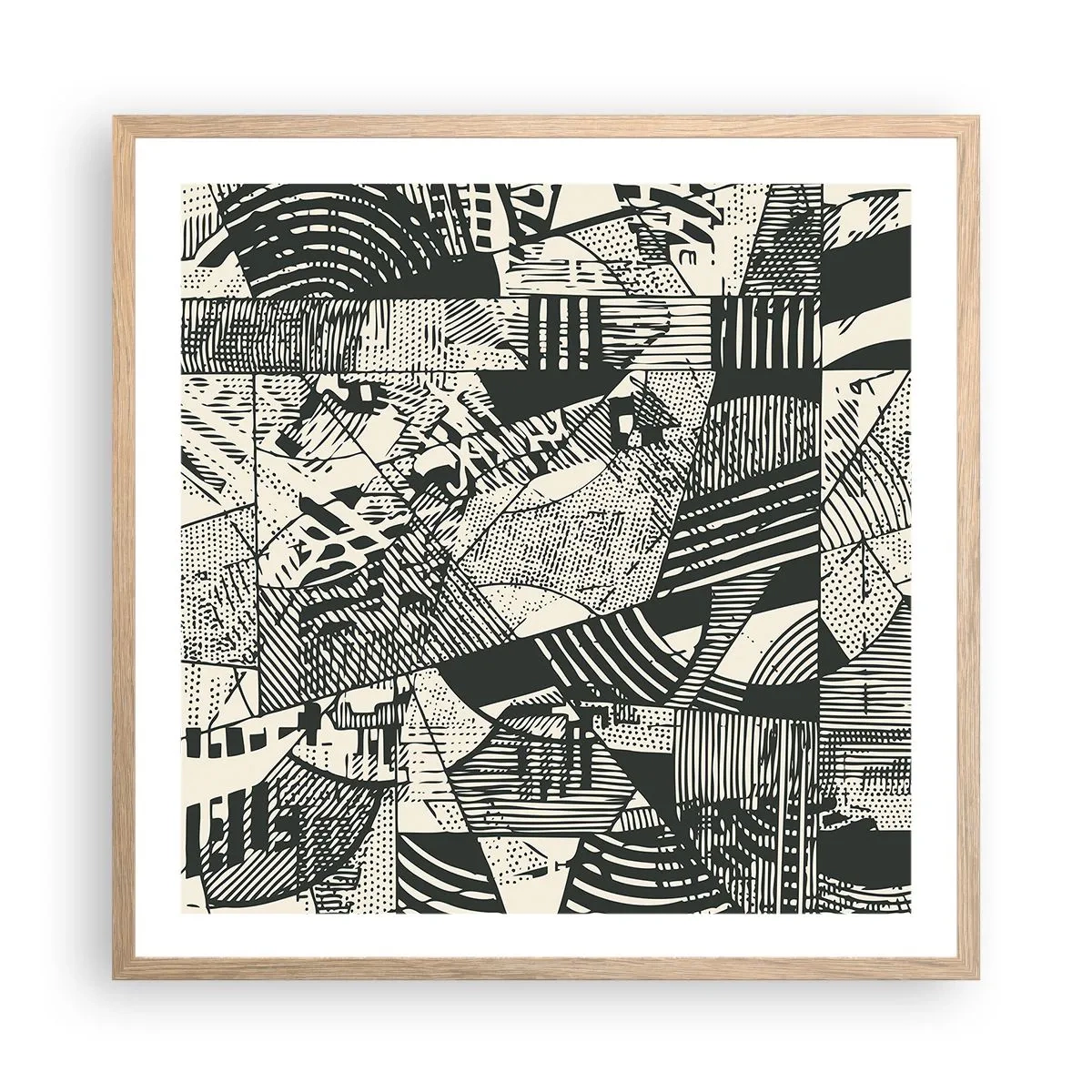 Póster en marco roble claro - La dinámica del presente - 60x60 cm