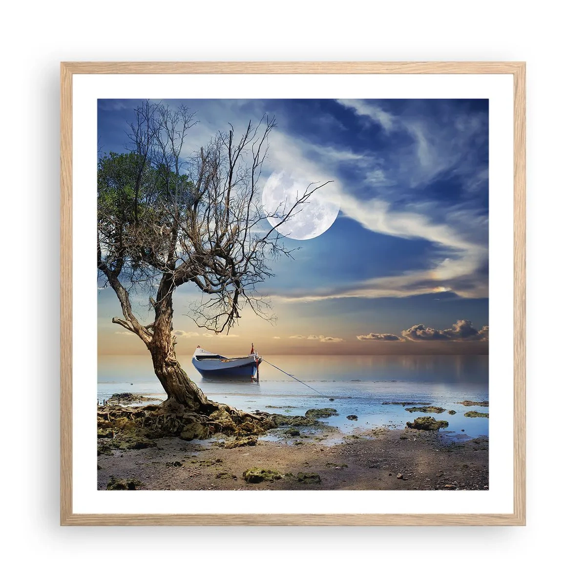 Póster en marco roble claro - ¿Es el final o el principio? - 60x60 cm