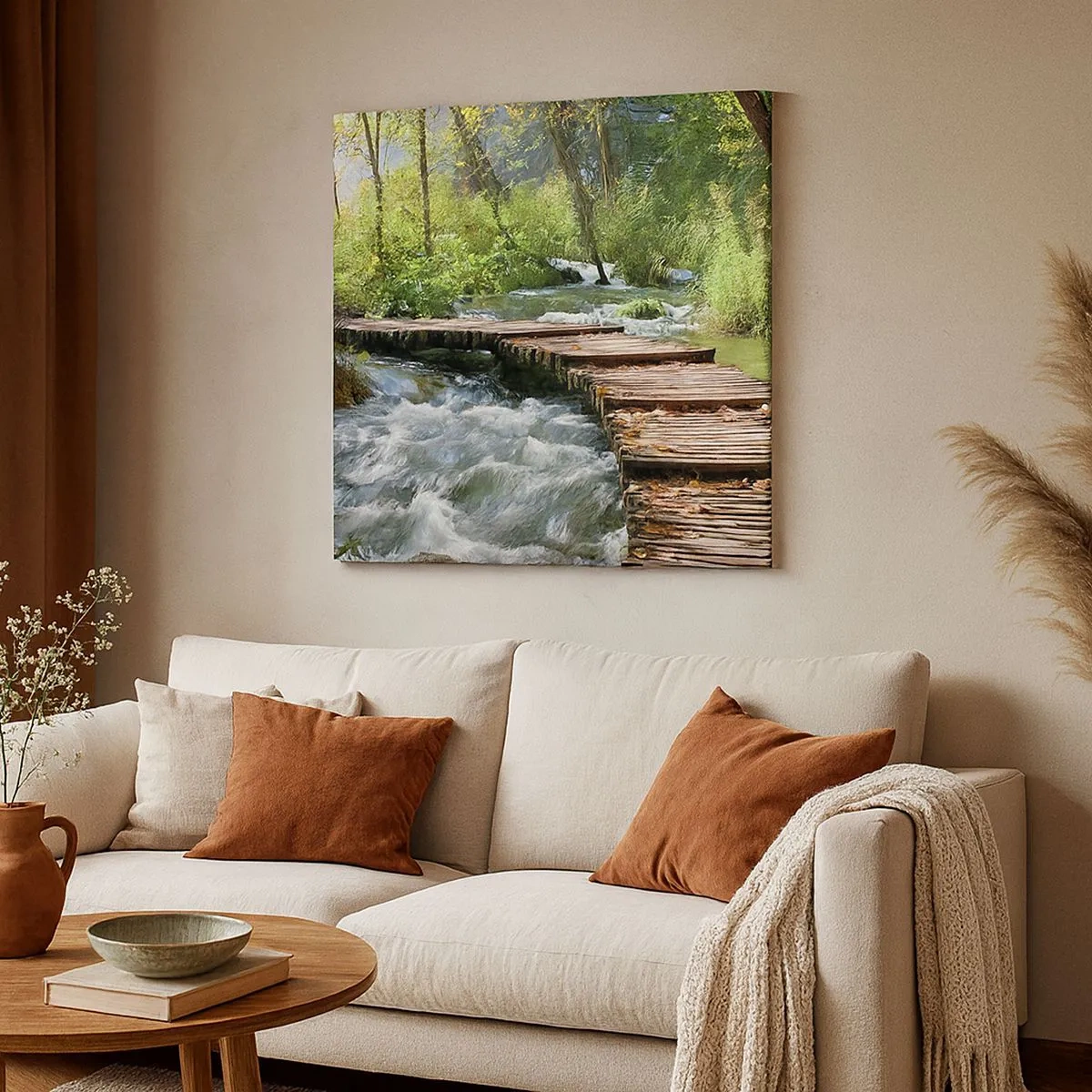 Cuadro sobre lienzo - Impresión de Imagen - Sobre una cascada de espuma - 30x30 cm