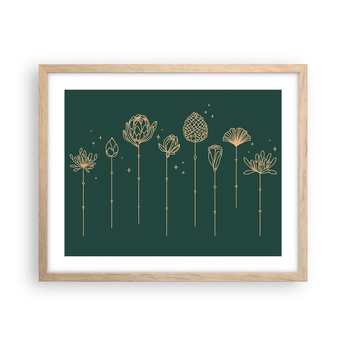 Póster en marco roble claro - La familia vegetal - 50x40 cm