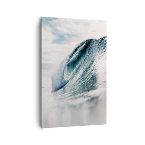 Cuadro sobre lienzo - Impresión de Imagen - Una ola del mar capturada en un momento dinámico contra el cielo. - 80x120cm - La cima del océano - Decoración de pared moderna para salón y dormitorio ARTTOR