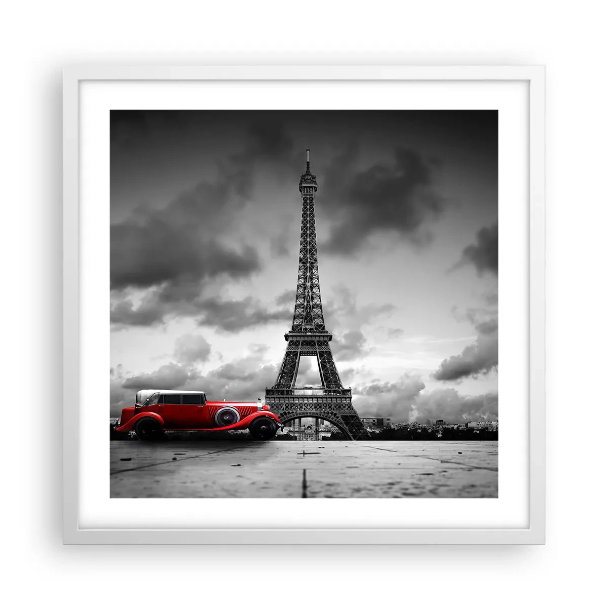 Póster en marco blanco - No hace mucho tiempo, en París - 50x50 cm