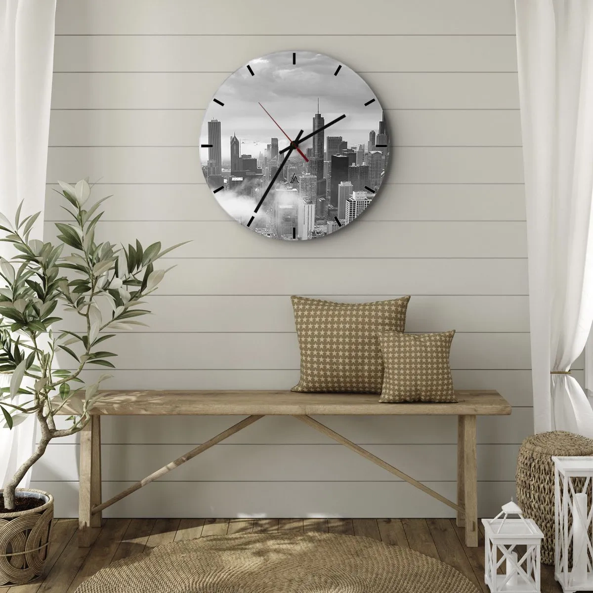 Reloj de pared - Reloj de vidrio - Paisaje americano - 40x40 cm