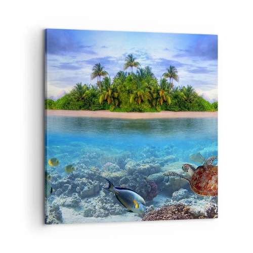 Cuadro sobre lienzo - Impresión de Imagen - Una isla paradisíaca te invita - 60x60 cm