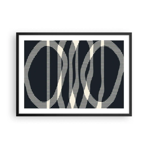 Póster en marco negro - Líneas geométricas en tonos claros sobre un fondo oscuro. - 70x50cm - Un intento de romper la oscuridad - Decoración de pared moderna para salón y dormitorio ARTTOR