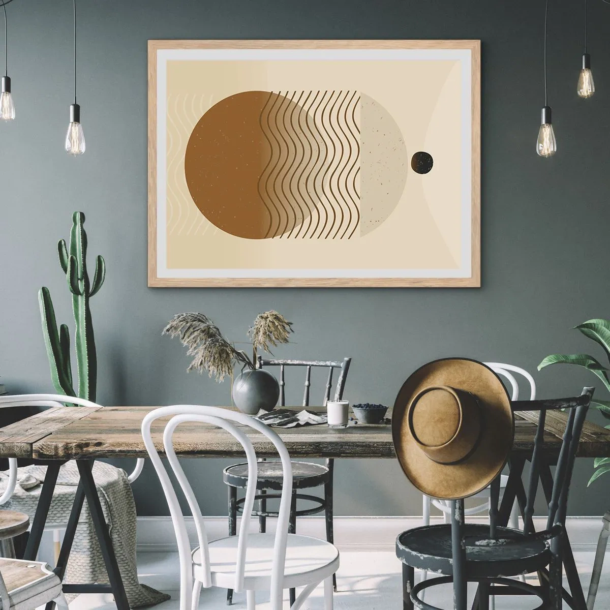 Póster en marco roble claro - Sobre el origen de las figuras geométricas - 40x30 cm