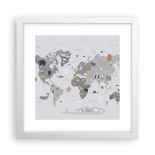 Póster en marco blanco - Dime de dónde eres... - 30x30 cm