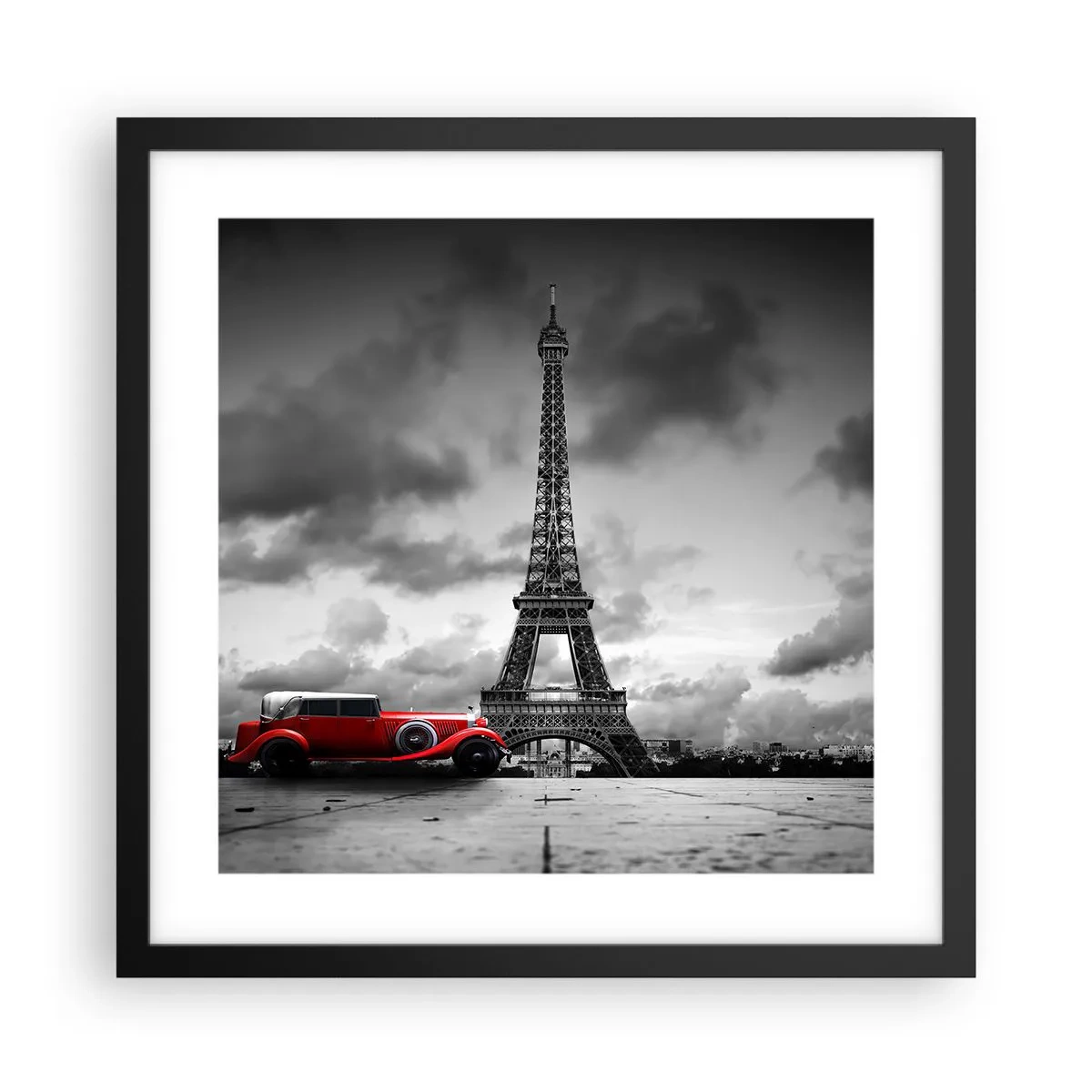 Póster en marco negro - No hace mucho tiempo, en París - 40x40 cm